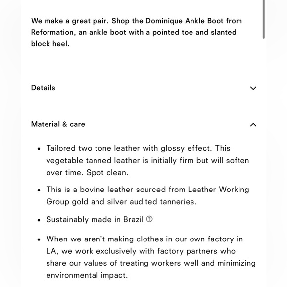 Reformation Dominique Leather Ankle Boots in syrup leather - Picture 4 of 11